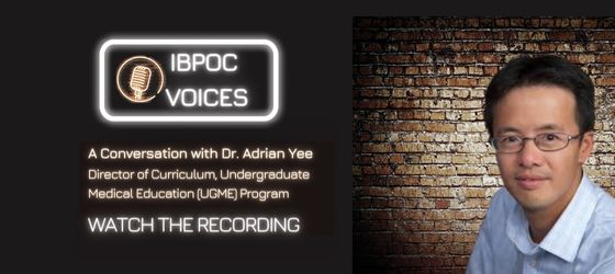 Recording: IBPOC Voices: A Conversation with Dr. Adrian Yee