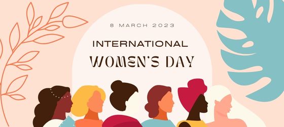Simple graphics representing a diverse group of women, text: 8 March 2023, International Women’s Day